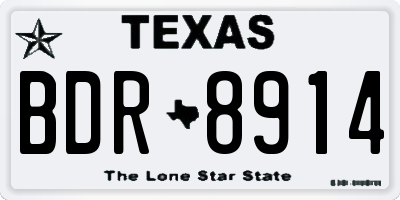 TX license plate BDR8914