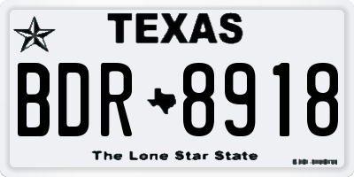 TX license plate BDR8918