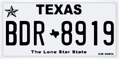 TX license plate BDR8919
