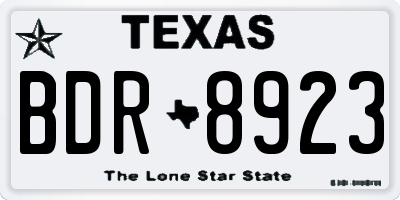TX license plate BDR8923