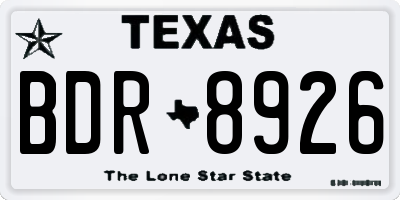 TX license plate BDR8926