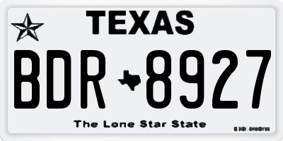 TX license plate BDR8927
