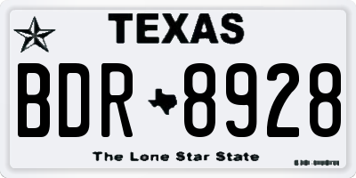 TX license plate BDR8928