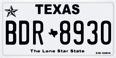 TX license plate BDR8930