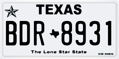 TX license plate BDR8931