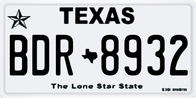 TX license plate BDR8932