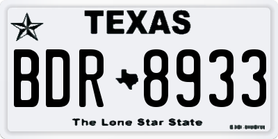 TX license plate BDR8933