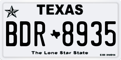 TX license plate BDR8935