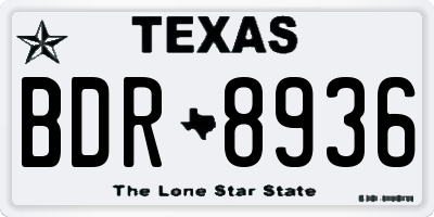 TX license plate BDR8936