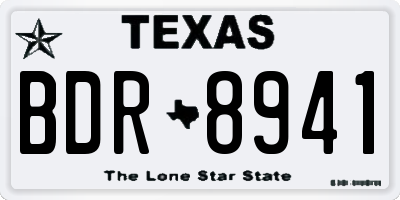 TX license plate BDR8941