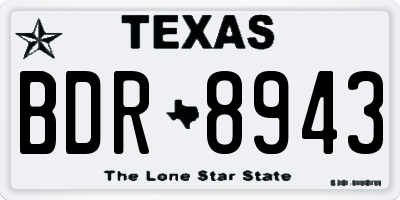 TX license plate BDR8943
