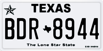 TX license plate BDR8944