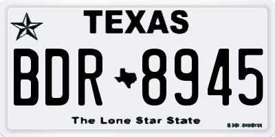 TX license plate BDR8945
