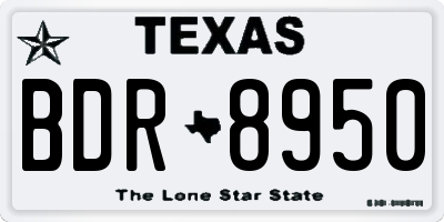TX license plate BDR8950