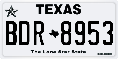 TX license plate BDR8953