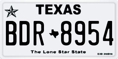 TX license plate BDR8954