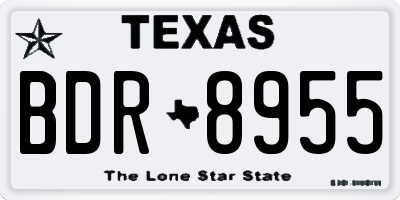 TX license plate BDR8955