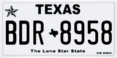 TX license plate BDR8958