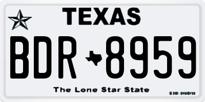 TX license plate BDR8959