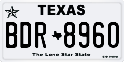 TX license plate BDR8960