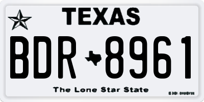 TX license plate BDR8961