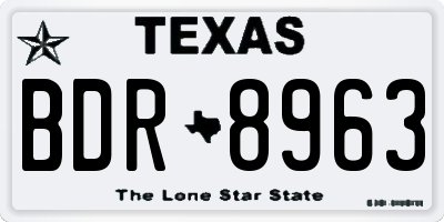 TX license plate BDR8963