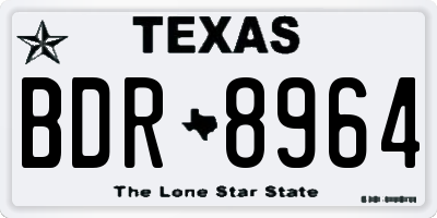 TX license plate BDR8964