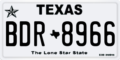 TX license plate BDR8966