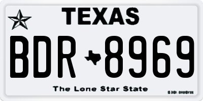 TX license plate BDR8969