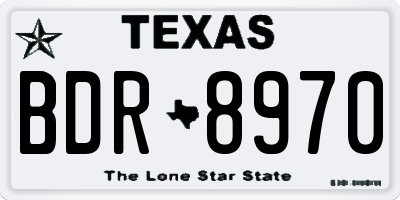 TX license plate BDR8970