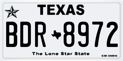TX license plate BDR8972