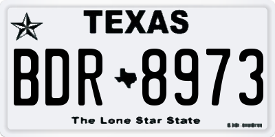 TX license plate BDR8973