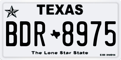 TX license plate BDR8975