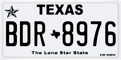 TX license plate BDR8976