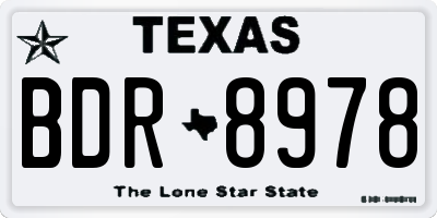 TX license plate BDR8978