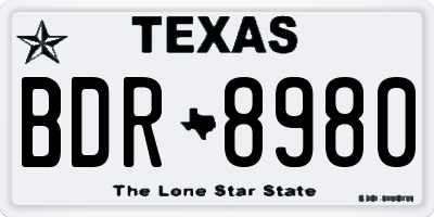 TX license plate BDR8980