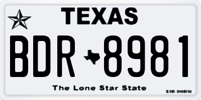 TX license plate BDR8981