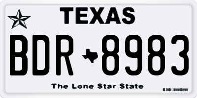 TX license plate BDR8983