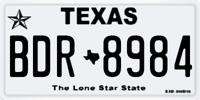 TX license plate BDR8984