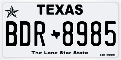 TX license plate BDR8985
