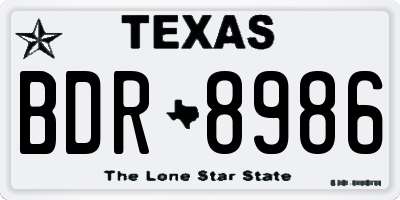 TX license plate BDR8986