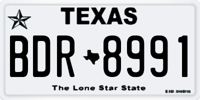 TX license plate BDR8991