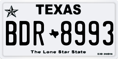 TX license plate BDR8993