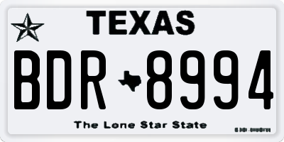TX license plate BDR8994