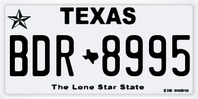 TX license plate BDR8995