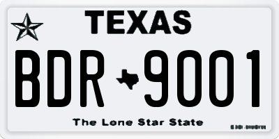 TX license plate BDR9001