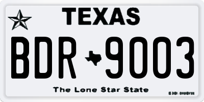 TX license plate BDR9003