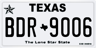 TX license plate BDR9006