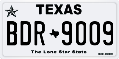 TX license plate BDR9009