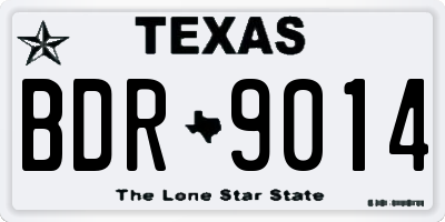 TX license plate BDR9014